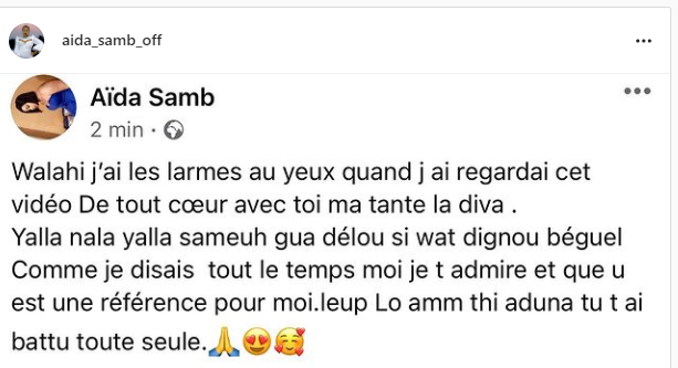 Coumba Gawlo Seck craque et fond en larmes: Voici le message émouvant de soutien de Aïda Samb (Photos et vidéo)