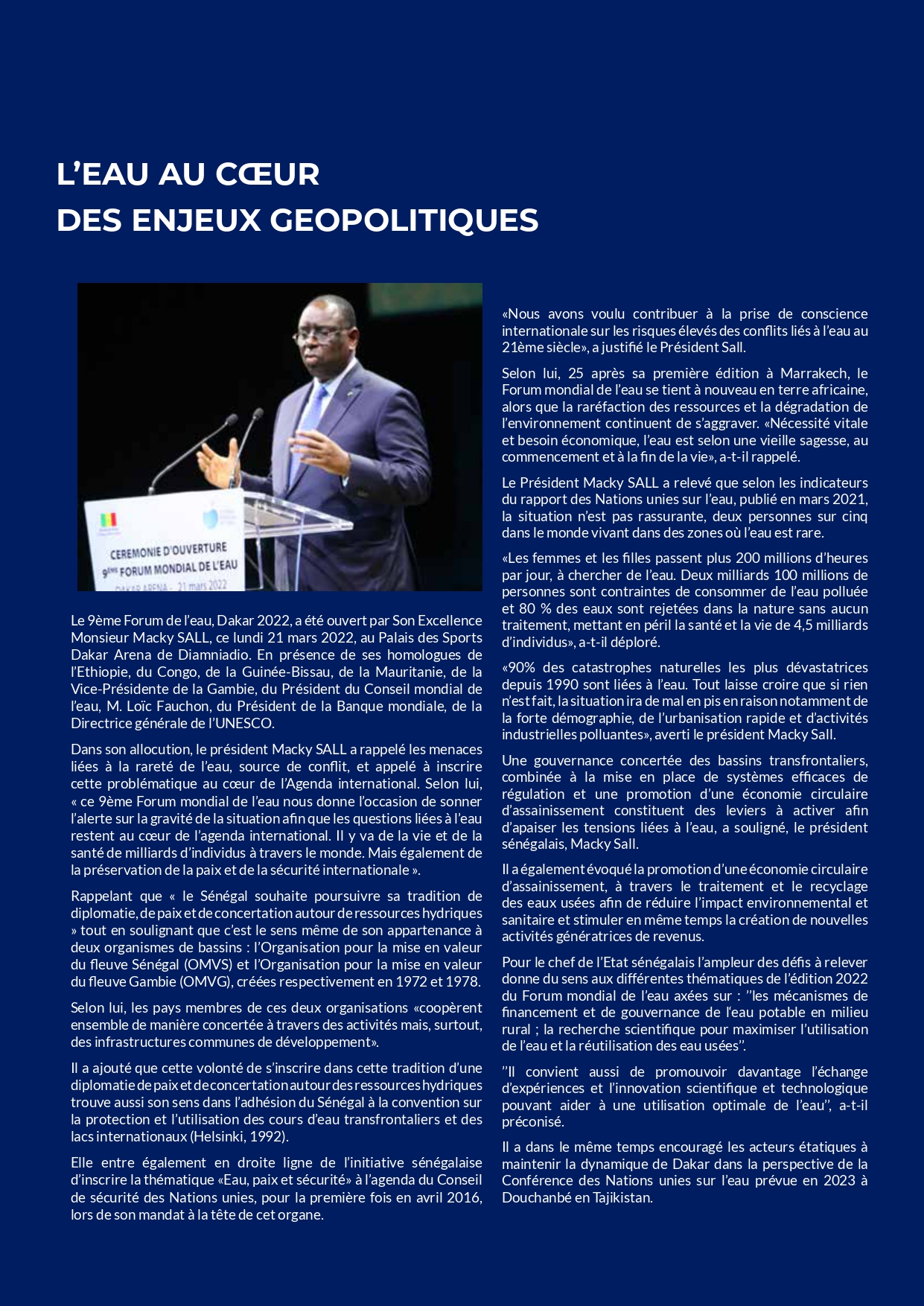 Bulletin du Forum mondial de l'Eau numéro 1