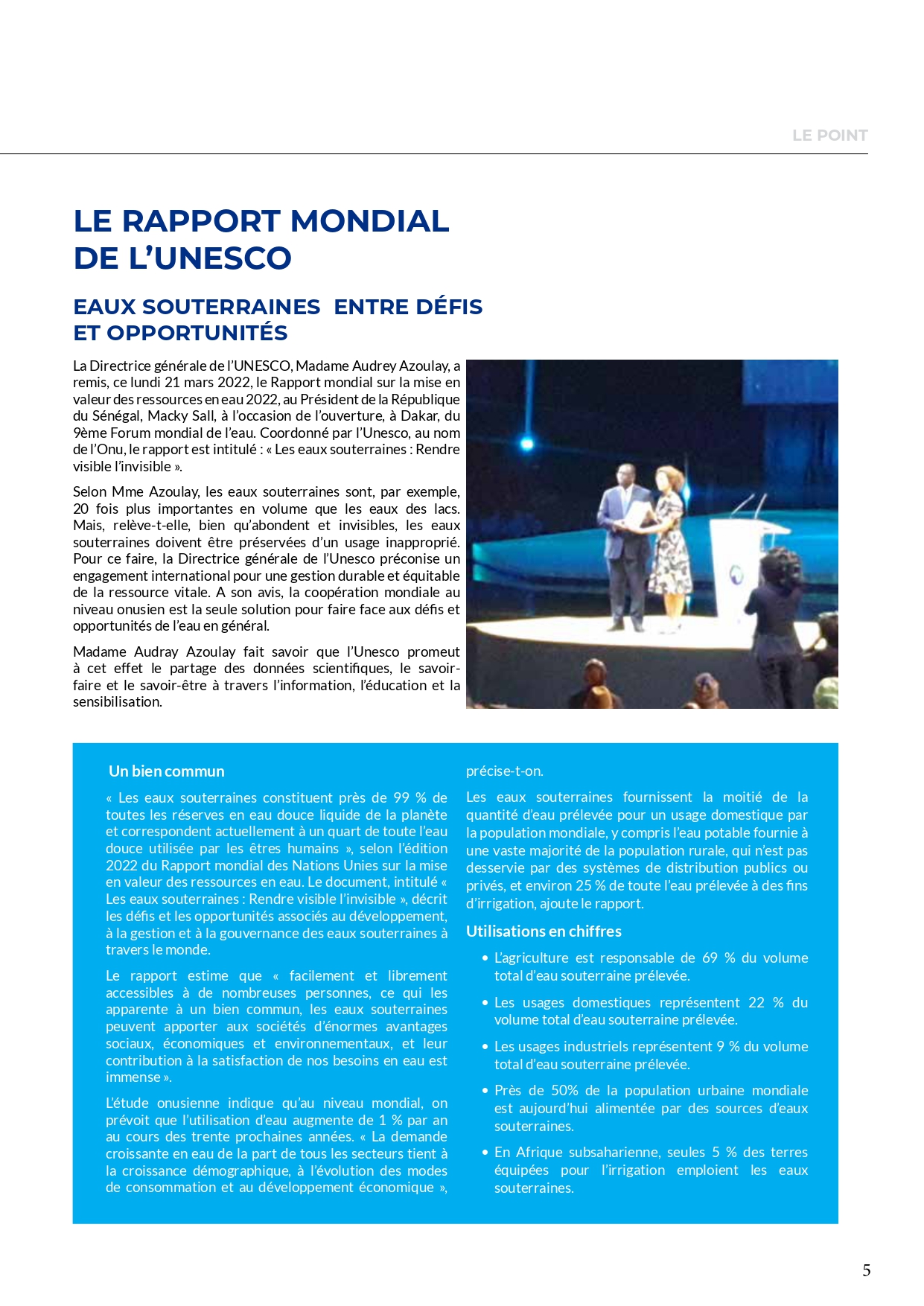 Bulletin du Forum mondial de l'Eau numéro 1