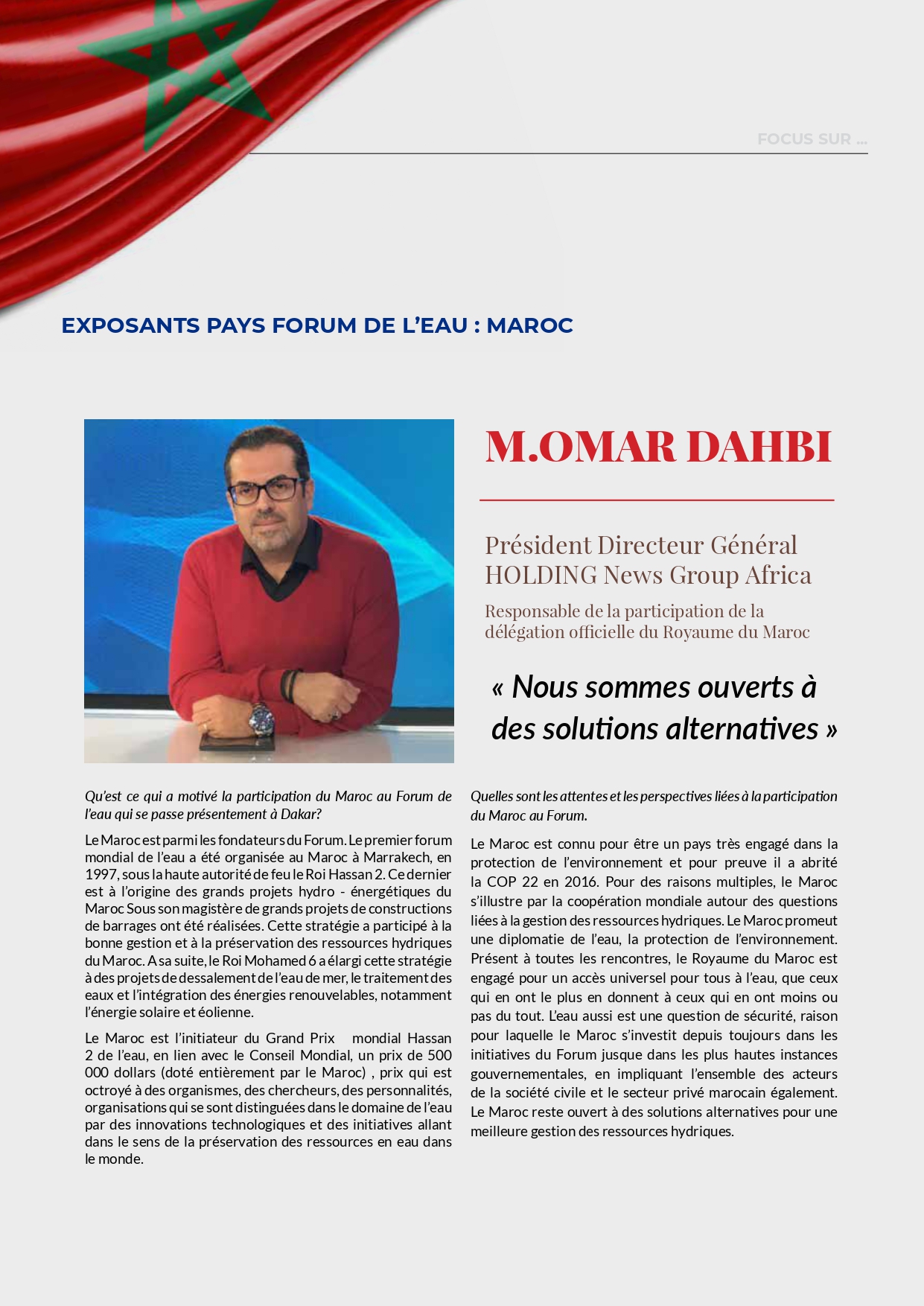 Bulletin du Forum mondial de l'Eau numéro 1