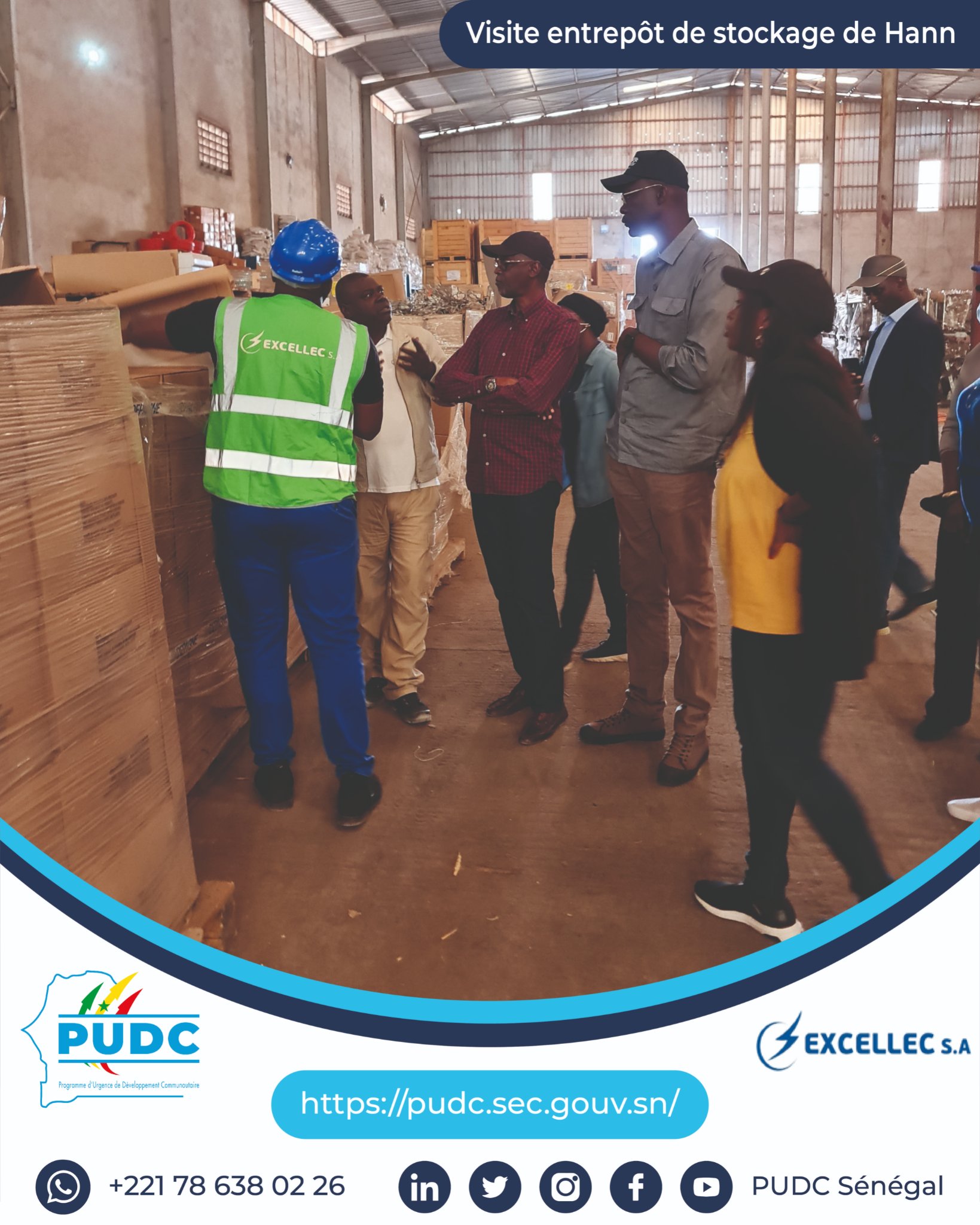 PUDC: Le coordonnateur national, Cheikh Diop visite l'entrepôt de stockage de Hann et de l'usine de Diamniadio du partenaire technique du projet 2000villages