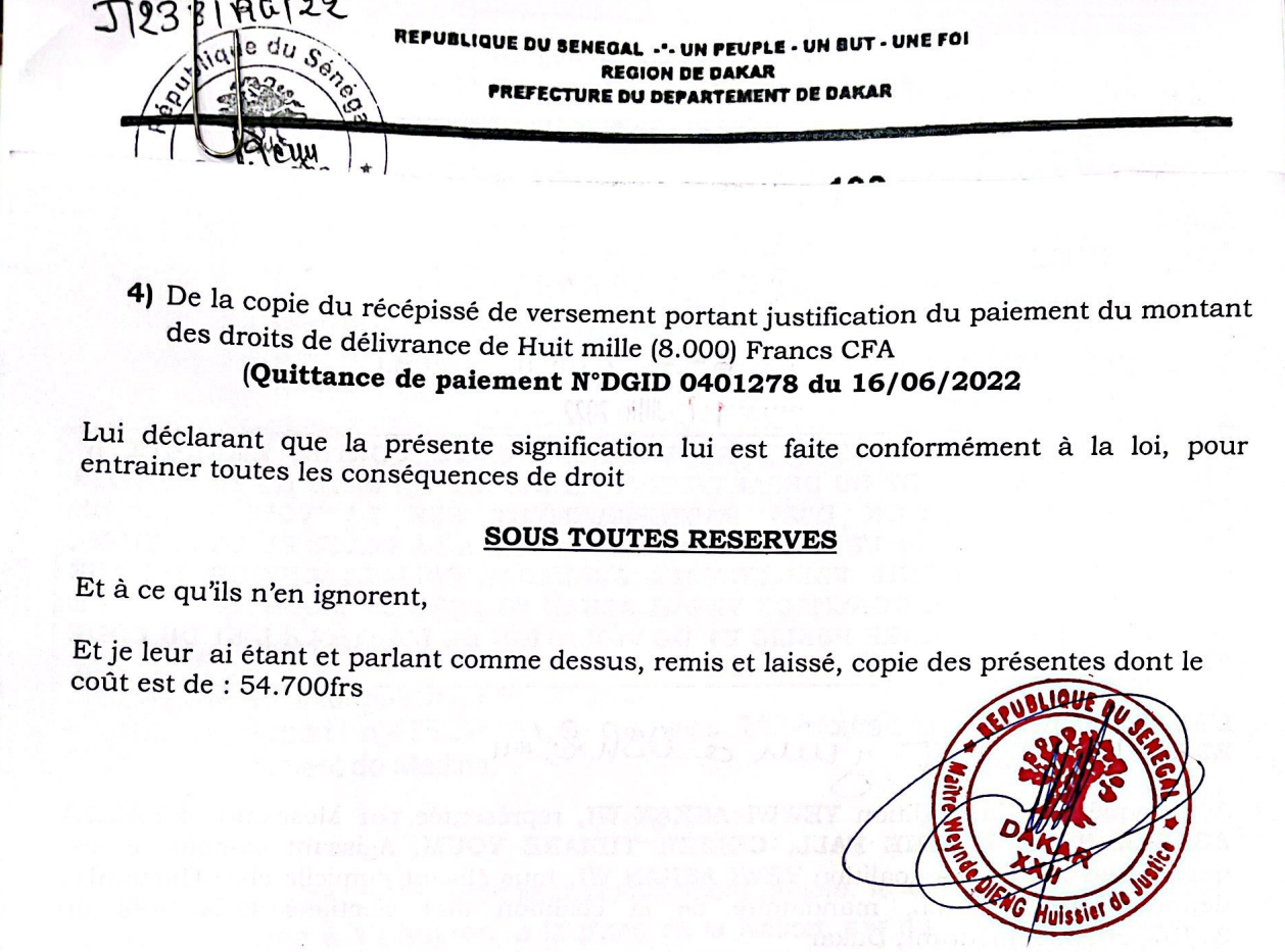 YAW, la reculade devant la force massive déployée par l'Etat : La coalition introduit un recours à la Cour suprême