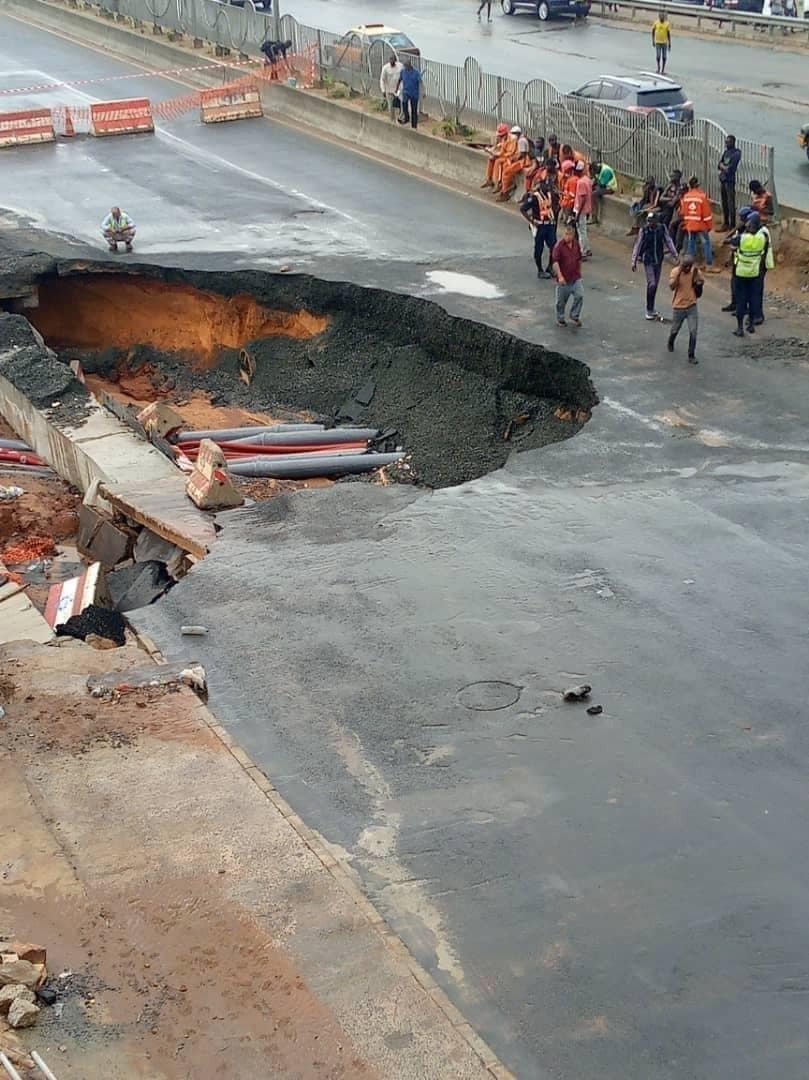 Journée pluvieuse : Dommages collatéraux à Patte d'Oie des travaux du BRT, sous tutelle chinoise 