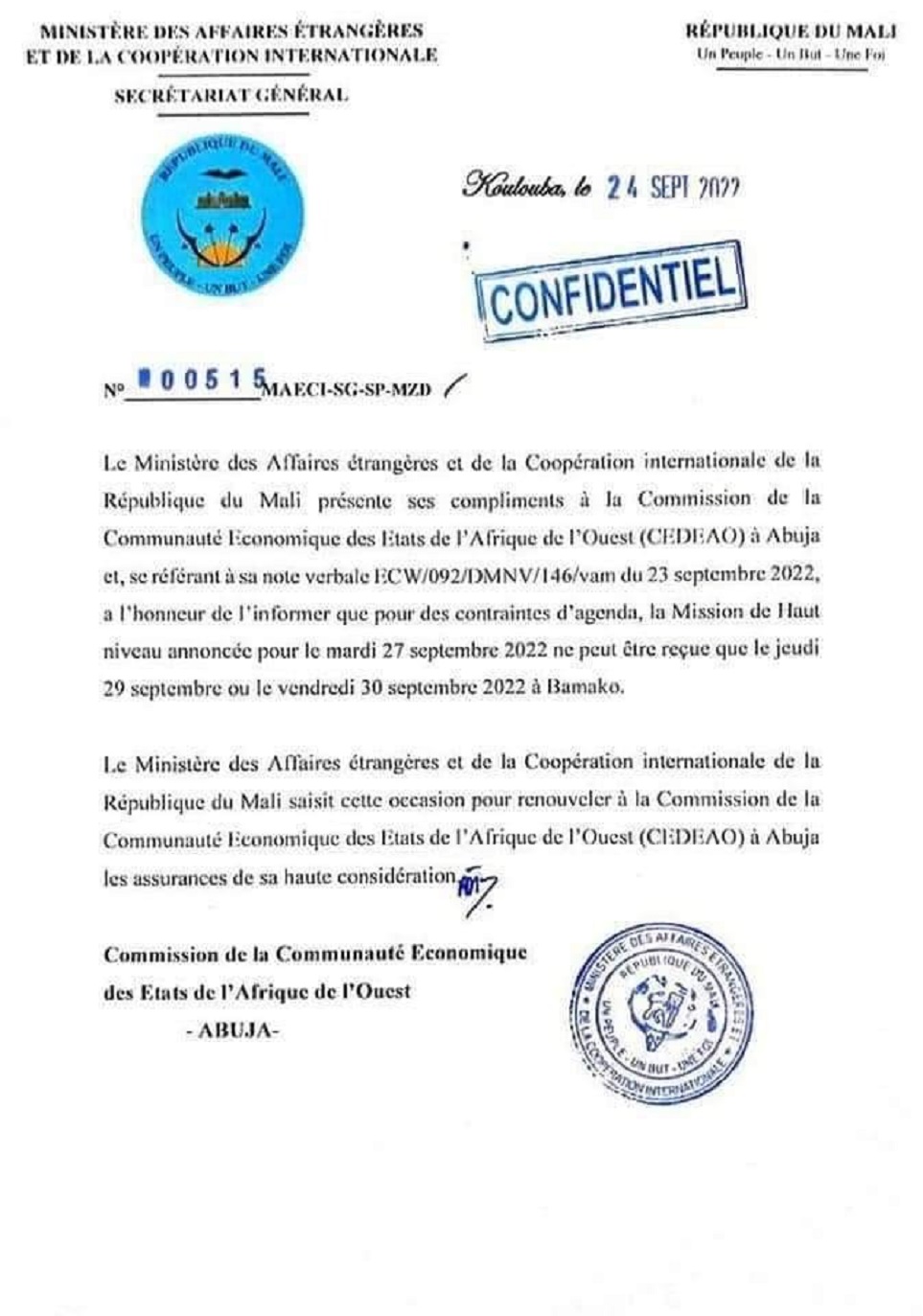 Mission de Médiation au Mali du président Macky Sall : Assimi Goïta évoque «des contraintes de temps»