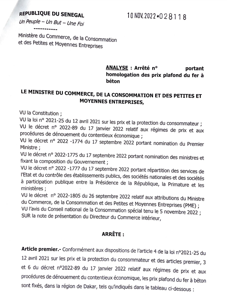 Baisse des prix: La mesure entre en vigueur ce samedi à 00h (Documents)