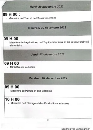 Marathon budgétaire : Le programme des plénières (Documents)