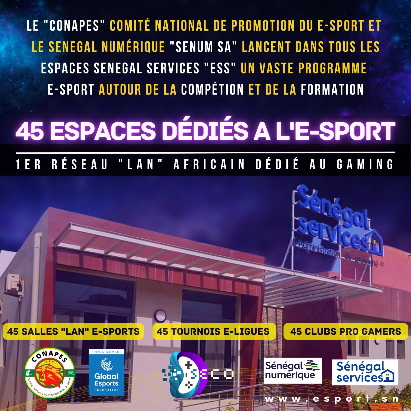 1er réseau *Lan1 africain dédié à la pratique compétitive du jeu vidéo : Le processus de professionnalisation de l’E-Sport2 se concrétise au Sénégal !