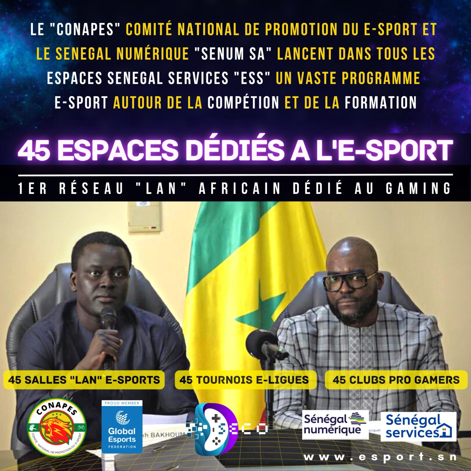 1er réseau *Lan1 africain dédié à la pratique compétitive du jeu vidéo : Le processus de professionnalisation de l’E-Sport2 se concrétise au Sénégal !