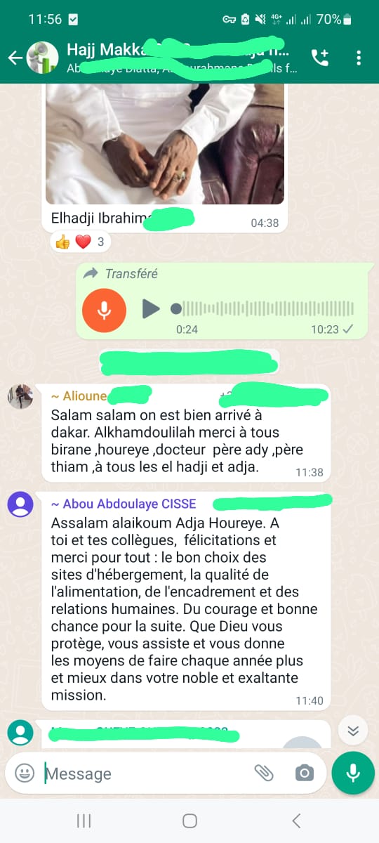Hadj 2023 : Des pèlerins de Adja Hourèye Thiam, satisfaits de sa bonne organisation 