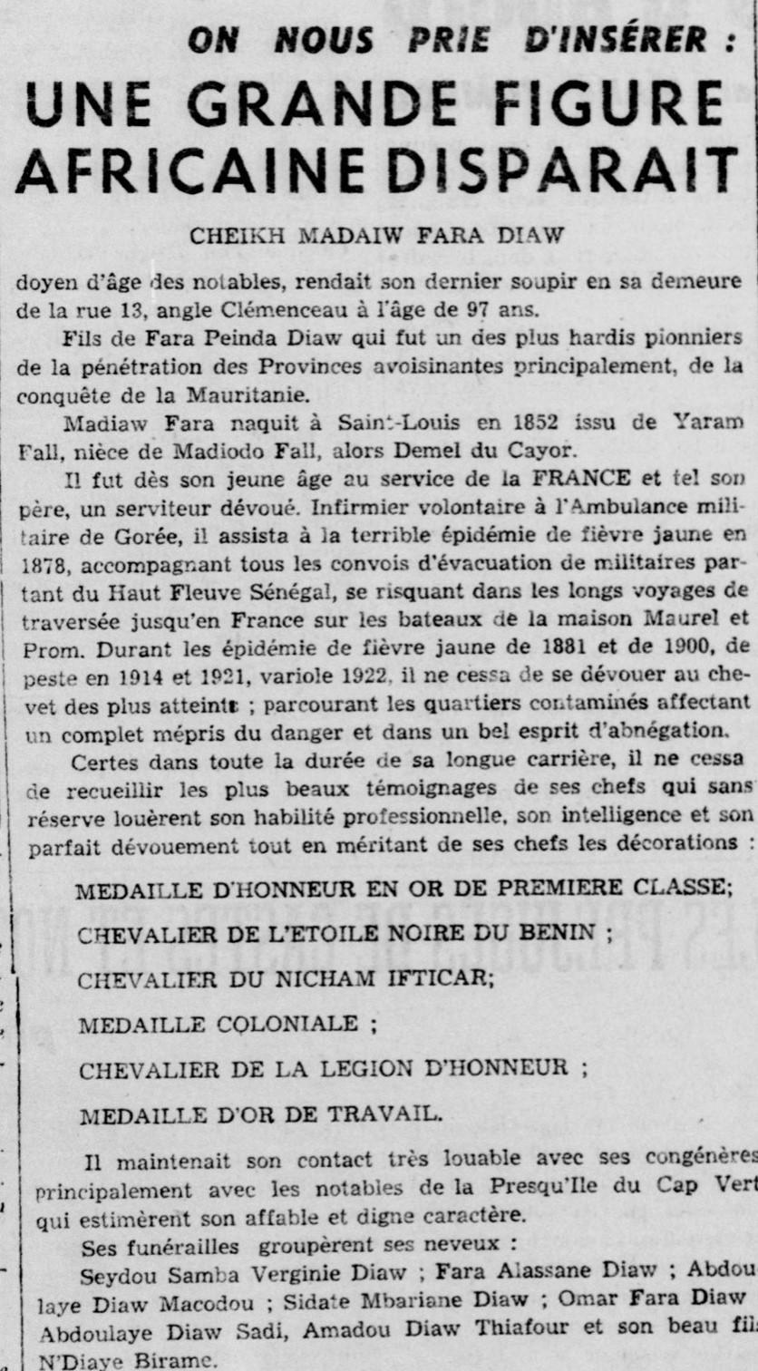 Lutte contre les pandémies: Madiaw Fara Diaw, grand précurseur et exemple d’abnégation