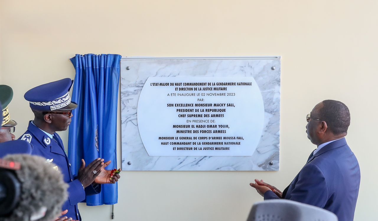 Photos : Le président de la République, Macky Sall, à la cérémonie d’inauguration de l’Etat-major de la Gendarmerie nationale et Direction de la Justice militaire