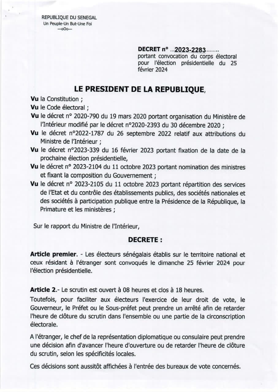 Election présidentielle de 2024: Macky Sall a mis fin au débat sur la possibilité de son report