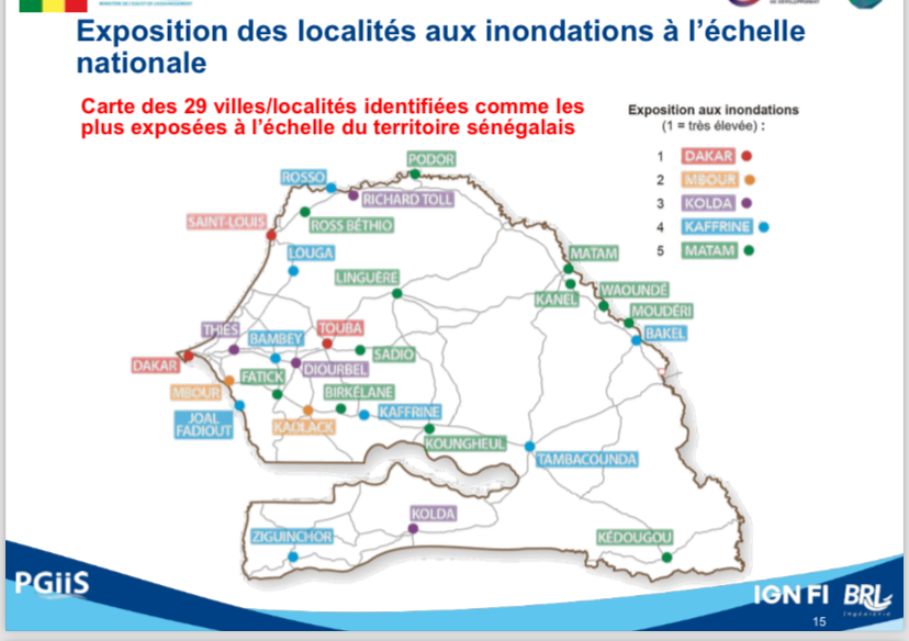 Cartographie des zones à risque d’inondations : 29 villes répertoriées à travers le Sénégal