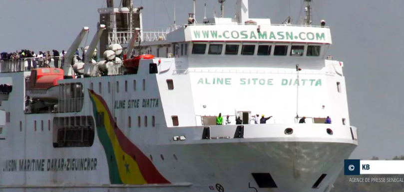 Le navire Aline Sitoé Diatta est arrivé au port de Ziguinchor, avec 200 passagers à bord
