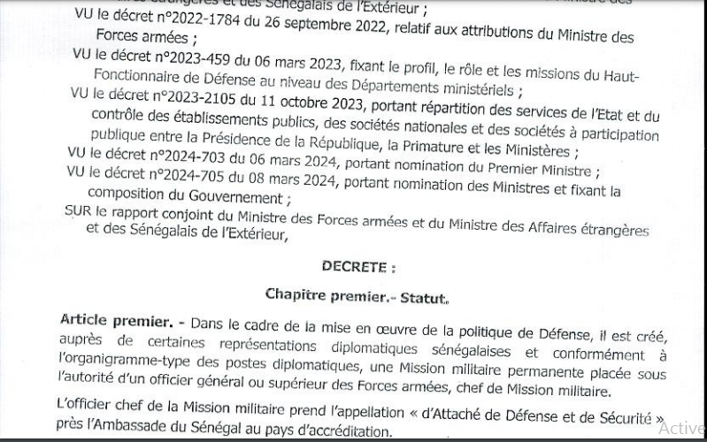 Général Souleymane Kandé "affecté" à New Delhi: C'est l’ex-président Macky Sall qui avait pris un décret pour les attachés militaires...