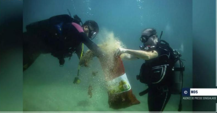 Île de Gorée: Les déchets ménagers décorent les fonds marins