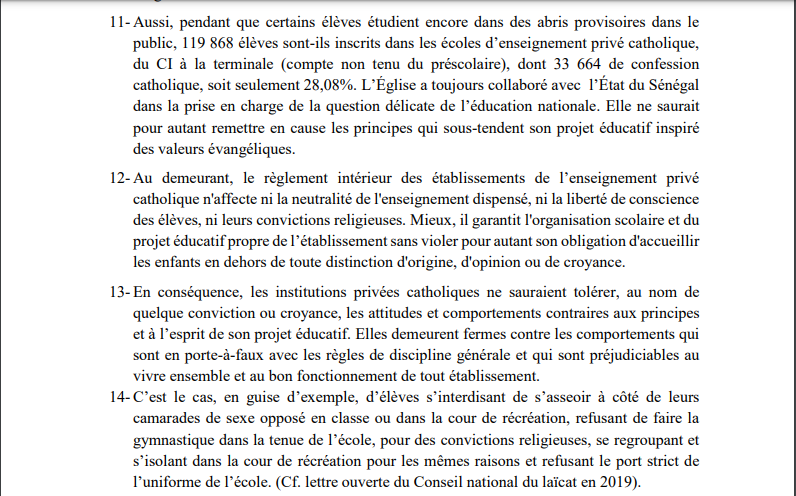 L’école privée catholique au Sénégal : Un cadre d’accueil et de promotion du vivre ensemble