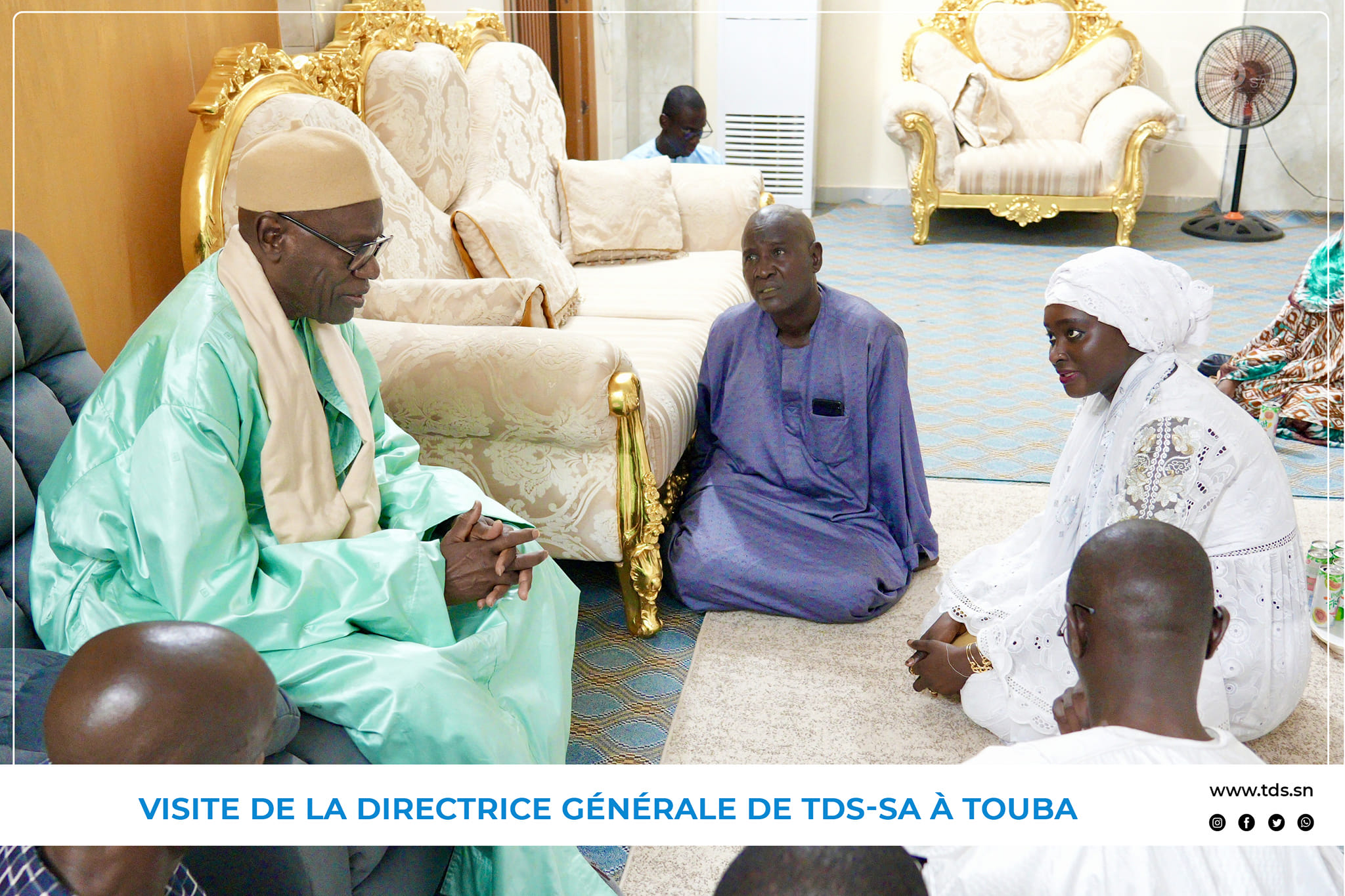 Photos/ Grand Magal de Touba : Dr Aminata Sarr Malick Ndiaye, DG de TDS-SA, reçue par le Khalife général des Mourides, Serigne Mountakha Mbacké