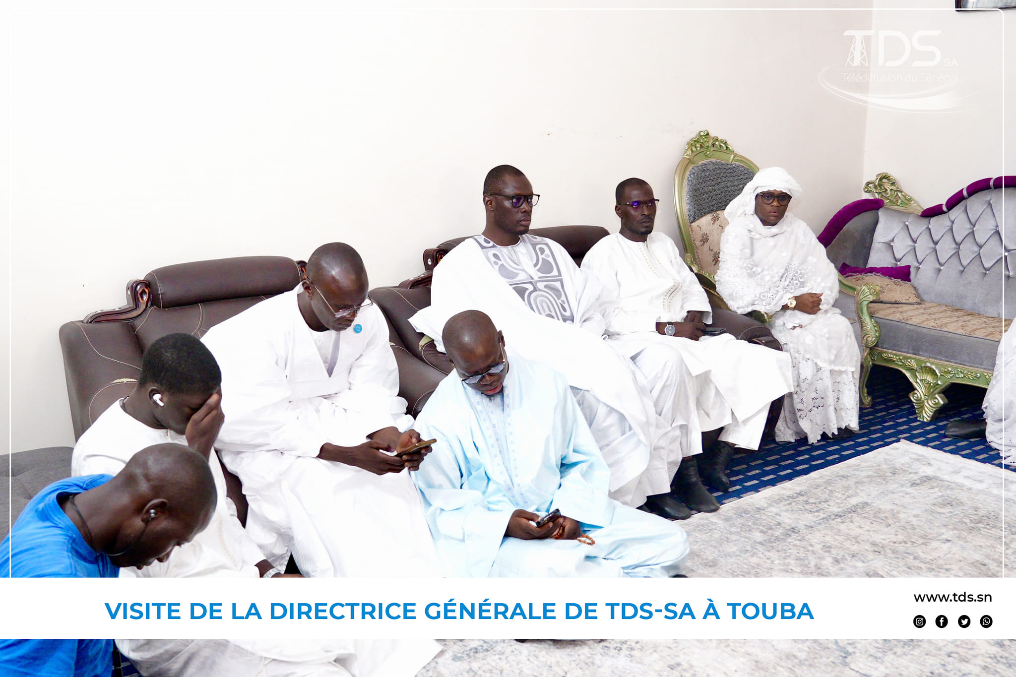 Photos/ Grand Magal de Touba : Dr Aminata Sarr Malick Ndiaye, DG de TDS-SA, reçue par le Khalife général des Mourides, Serigne Mountakha Mbacké