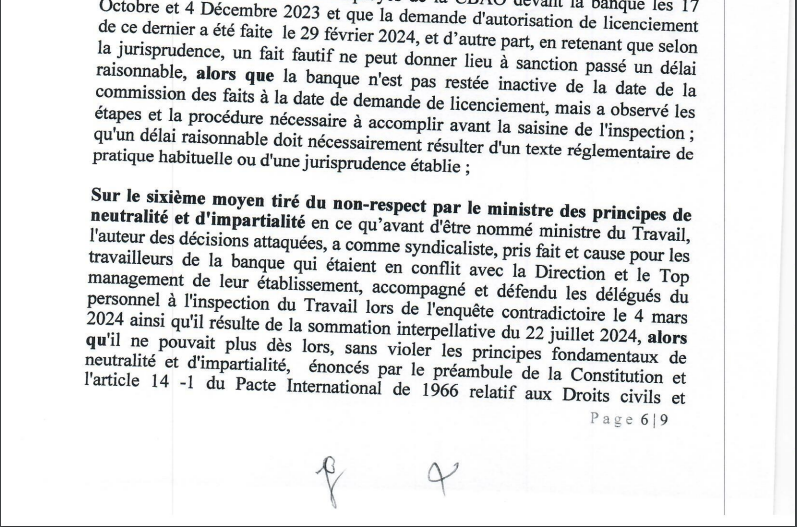 Demande de Réintégration des délégués licenciés de la Cbao Attijariwafa banq SA: La Cour suprême vient de casser la décision du ministre