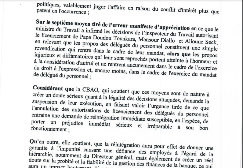 Demande de Réintégration des délégués licenciés de la Cbao Attijariwafa banq SA: La Cour suprême vient de casser la décision du ministre