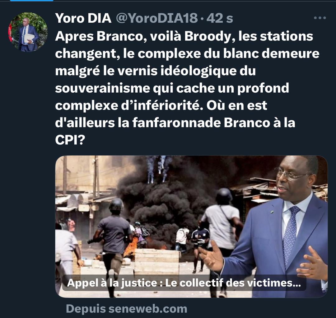 Dr. Yoro Dia, ancien Ministre : « Le complexe du blanc demeure malgré le vernis idéologique du souverainisme, qui cache un profond complexe d’infériorité »