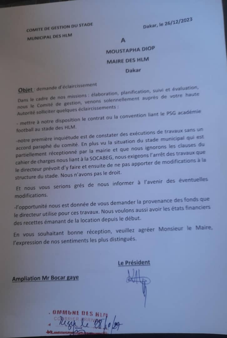 Stade municipal des HLM : Des populations dénoncent une mauvaise et une absence de transparence