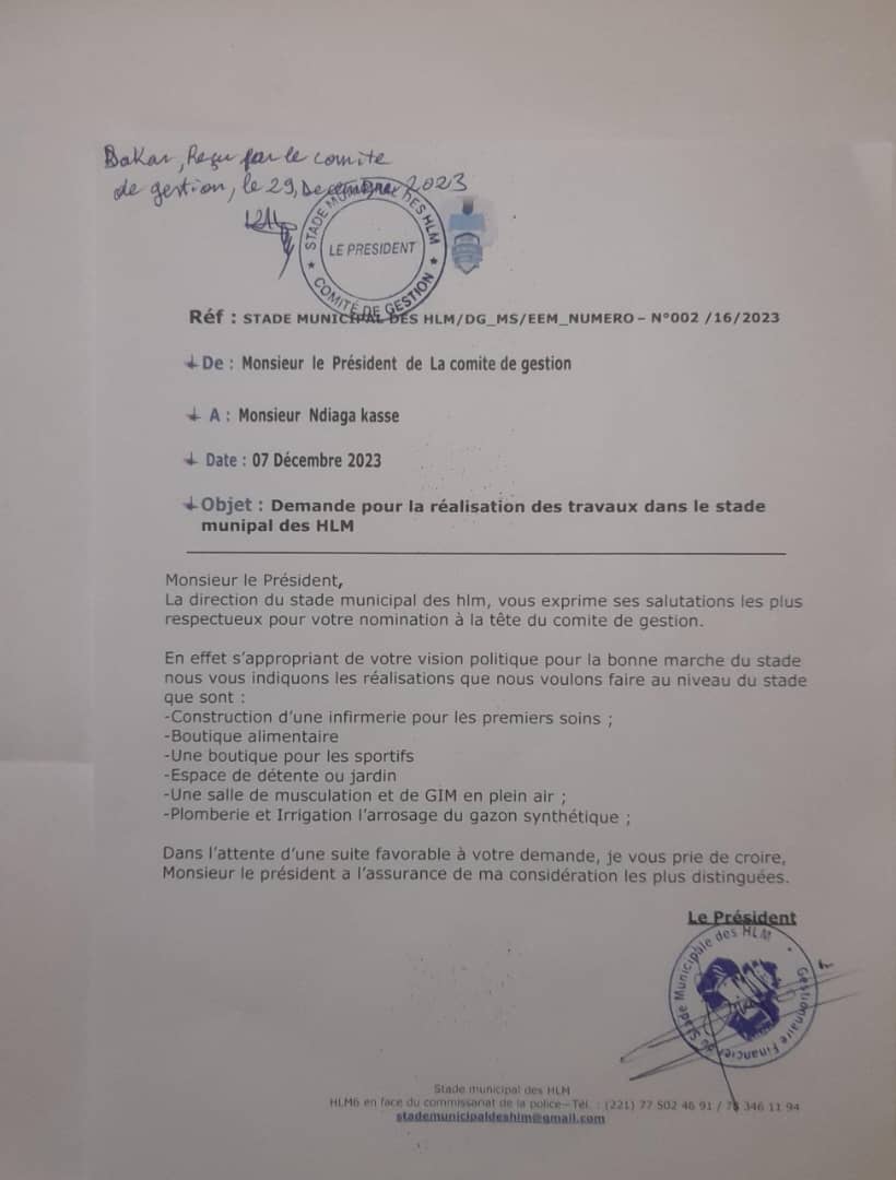 Stade municipal des HLM : Des populations dénoncent une mauvaise et une absence de transparence