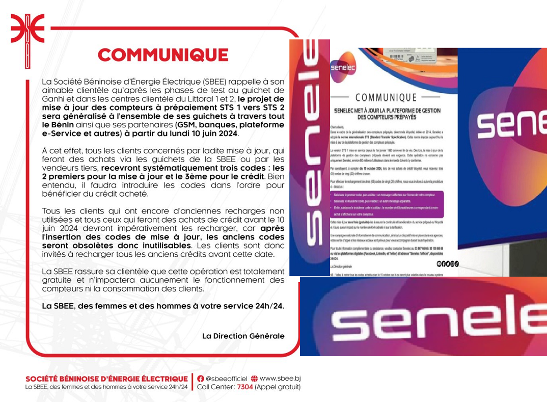 Mise à jour des compteurs prépayés, une innovation sous-régionale : Bénin, Burkina, Sénégal et Mali, sur la même lancée