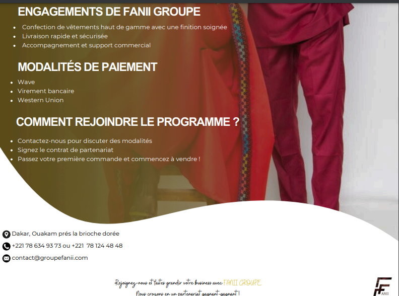 DEVENEZ REPRÉSENTANT OFFICIEL DE FANII GROUPE