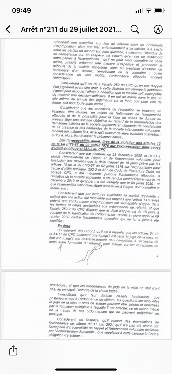 Arret n°211 du 29 juillet 2021-SOFICO contre DGID: Retour sur les faits (Documents)