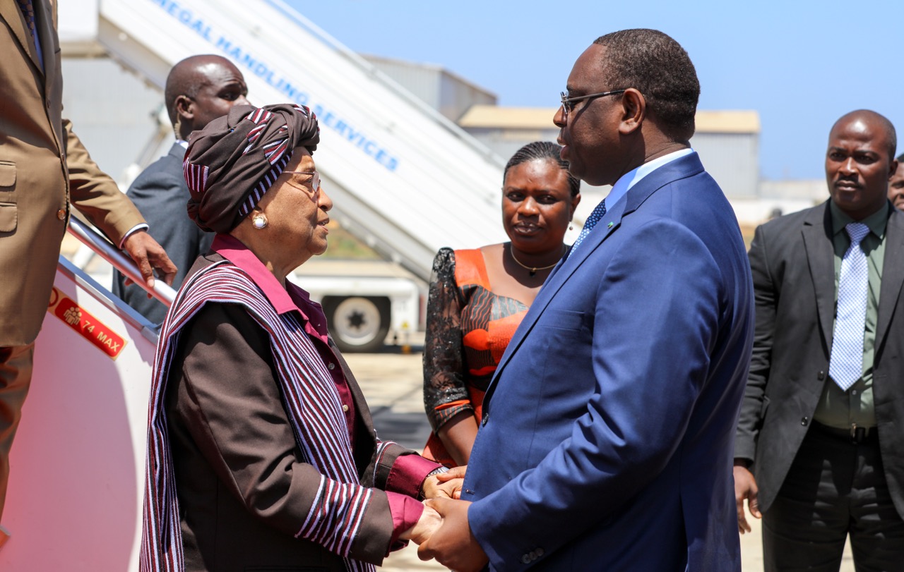 En images la visite de travail d'Ellen Johnson Sirleaf au Sénégal