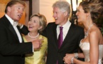 Donald Trump, Hillary et Bill Clinton, lors du mariage de Trump avec Melania en 2005.