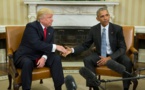 Photos : Barack Obama et Donald Trump ne se piffent pas, regardez leur poignée de main... sans conviction