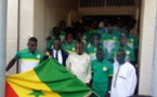 Cérémonie de remise de drapeau aux "Lions" du Beach soccer pour le Mondial 2017 au Bahamas