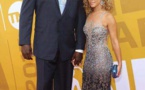 Shaquille O'Neal et sa compagne Laticia Rolle sur le tapis rouge...