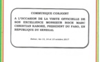 Le communiqué conjoint à l'issue de la visite officielle au Sénégal de SEM Roch Marc Christian KABORE au Sénégal