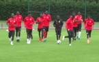 Première séance d'entraînement des "Lions" du Sénégal à Vittel