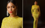 Beyoncé sublime en longue robe jaune à sequins