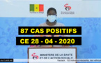 VIDEO -  87 nouveaux cas positifs, 823 au total enregistrés - Situation du Jour ce  28 Avril 2020