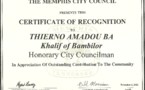 En visite aux Usa : Le Khalif de Bambilor THIERNO AMADOU BA, conseiller municipal d’honneur de la ville de Memphis