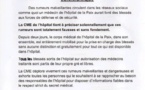 Livraison de blessés aux FDS : La CME de l’hôpital de la Paix dément et précise que ces rumeurs sont totalement fausses et sans fondement