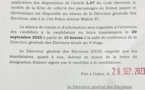 Le modèle de la fiche de collecte des parrainages disponible: La séance de remise et d'information prévue le 29 septembre (DGE)