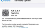 Apple a confirmé un problème autour de l'iOS 9.3.3