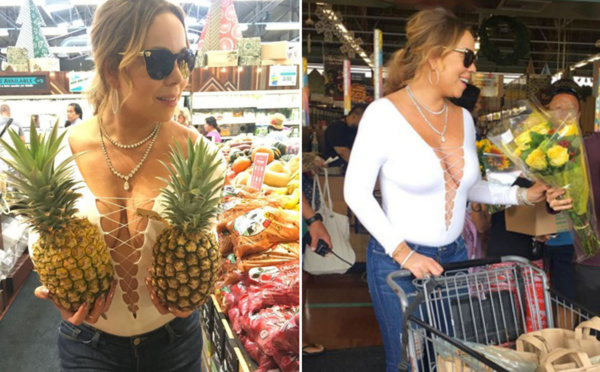 Mariah Carey : tous seins dehors, elle va au marché et c’est n’im­porte quoi