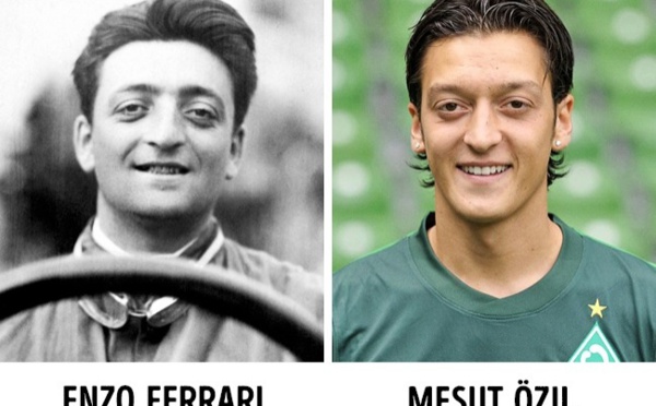 Insolite : Mesut Özil, le footballeur a le même visage que Enzo Ferrari, fondateur de la société "Ferrari"  