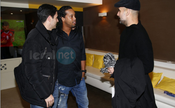 Photos: Ronaldinho et Pep Guardiola au Parc des Princes, ce dimanche pour la rencontre PSG vs Monaco