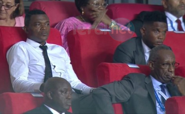 Photos: Samuel Eto'o et Marcel Desailly au Stade de l’Amitié pour suivre la finale de la CAN Gabon 2017 (Cameroun vs Egypte)