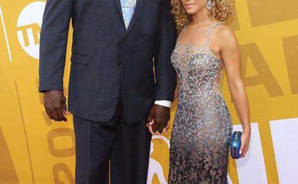 Shaquille O'Neal et sa compagne Laticia Rolle sur le tapis rouge...