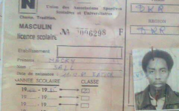 Photo archive : la  licence UASSU de l'étudiant Macky Sall